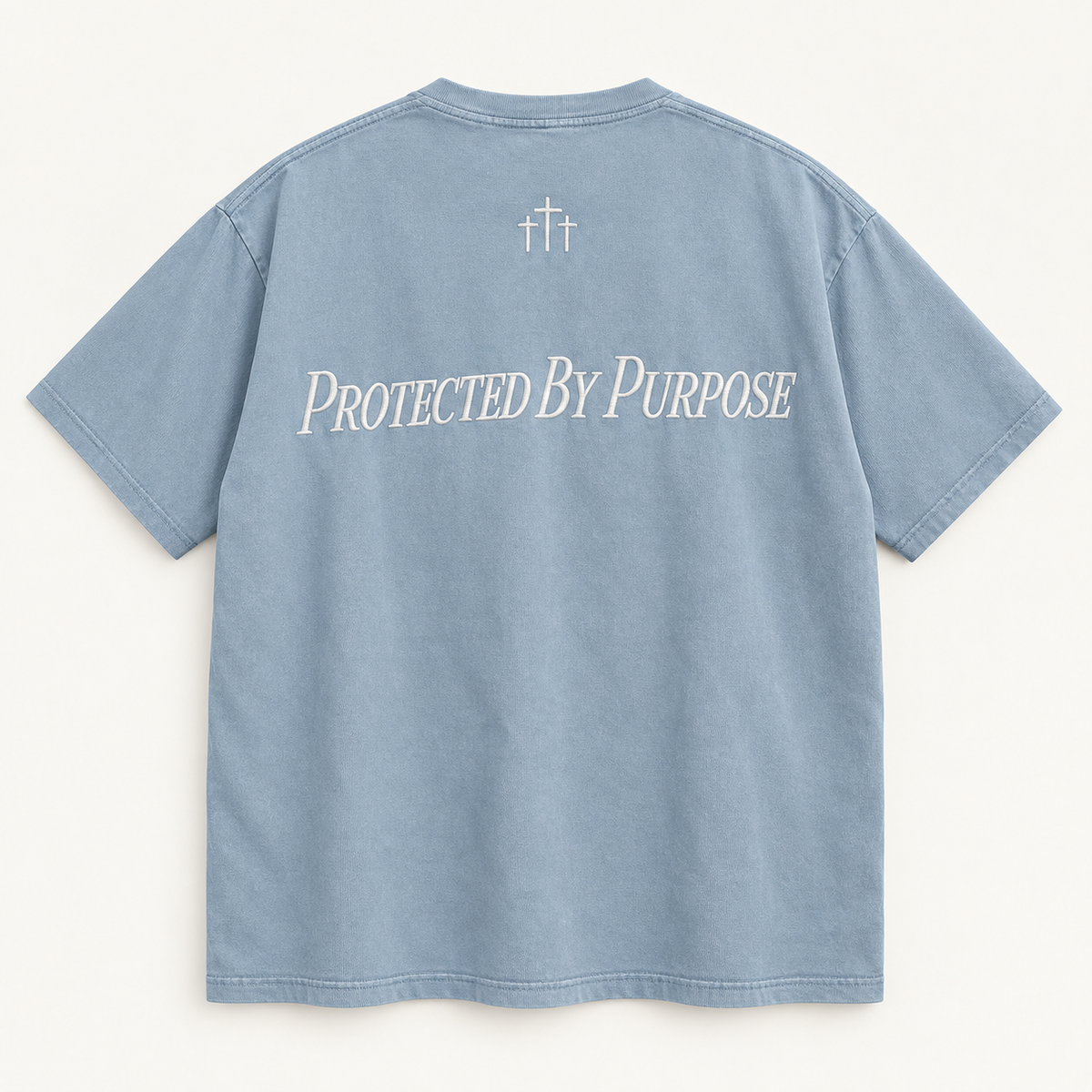 Protected by Purpose Mineral-Wash Tee Blue
