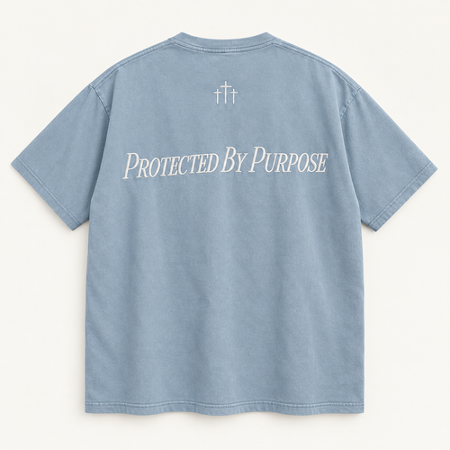 Protected by Purpose Mineral-Wash Tee Blue