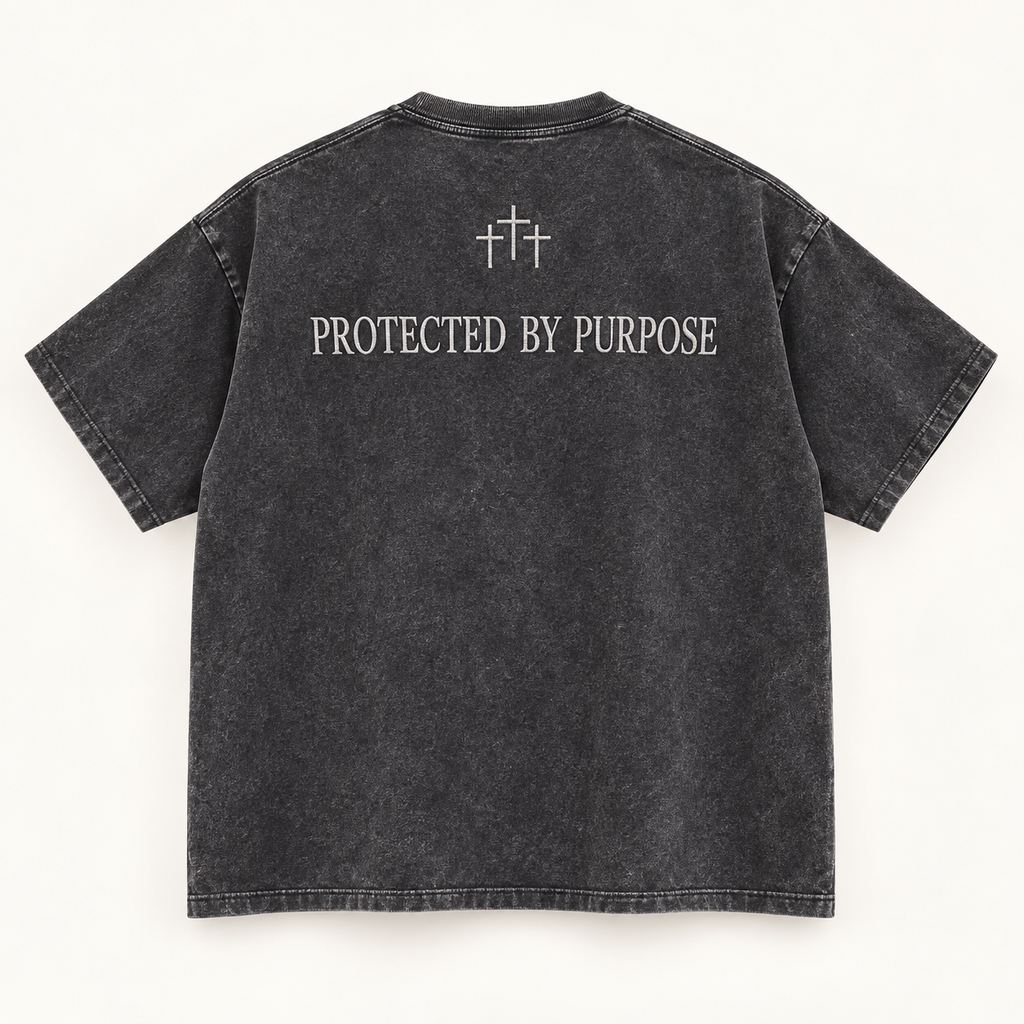 Protected by Purpose Mineral-wash Tee Black